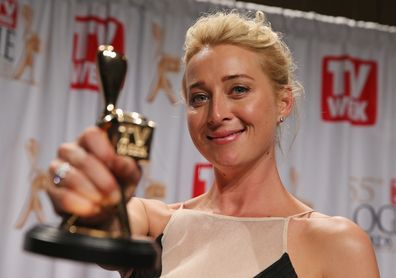 Asher Keddie after winning the Gold Logie for Most Popular Personality on Australian Television at the 2013 Logie Awards