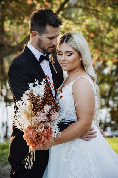 Ellie Smith and her partner Jake Gliddon have tied the knot in a private ceremony in Noosa.