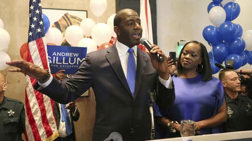 Democratic gubernatorial candidate Andrew Gillum during his primary victory speech.