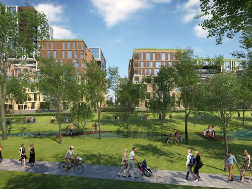 The development plans feature many green spaces, including hectares of parklands and playing fields. (Supplied)