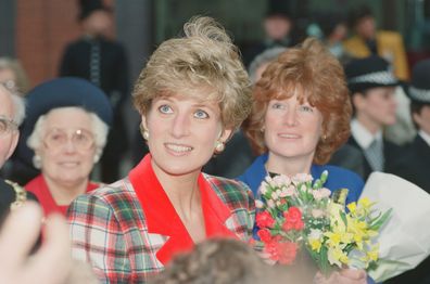 The Princess of Wales, Princess Diana, visits Didsbury and Wigan in the North West of England. 