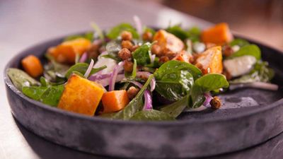Recipe: <a href="http://kitchen.nine.com.au/2017/09/28/15/00/spiced-chickpea-pumpkin-and-spinach-salad" target="_top">Spiced chickpea, pumpkin and spinach salad</a><br />
<br />
More: <a href="http://kitchen.nine.com.au/2017/09/28/15/13/world-heart-day-recipes" target="_top">World Heart Day recipes</a>