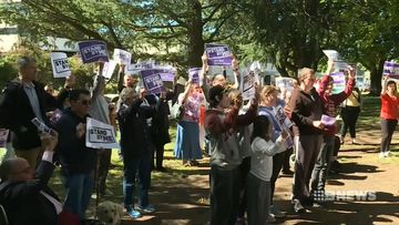 disability workers protest cuts to the sector