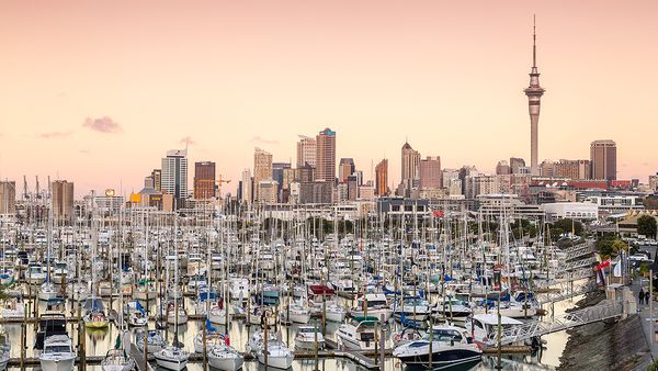 Auckland city and harbour at sunset (Getty)