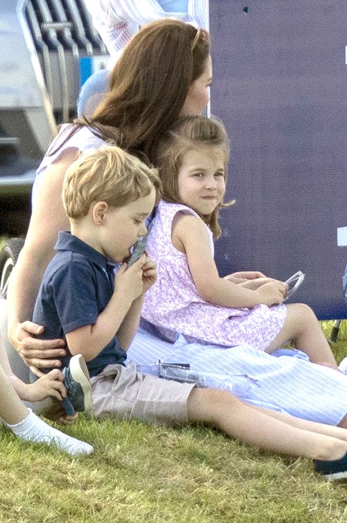 Duchess of Cambridge with Prince George and Princess Charlotte. Picture: AAP
