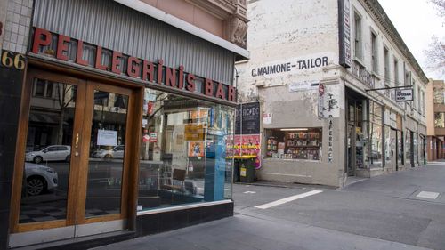 Pellegrini's Cafe and The Paperback book store are closed during lockdown.