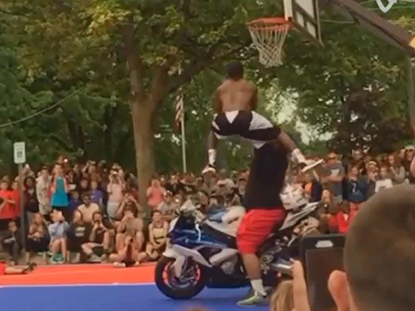Little guy nails incredible monster dunk