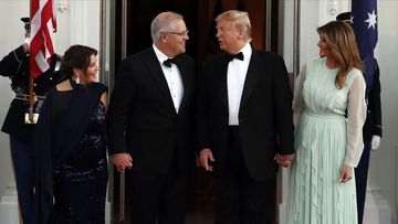 Scott Morrison and his wife Jenny meet with Donald Trump and his wife Melania.
