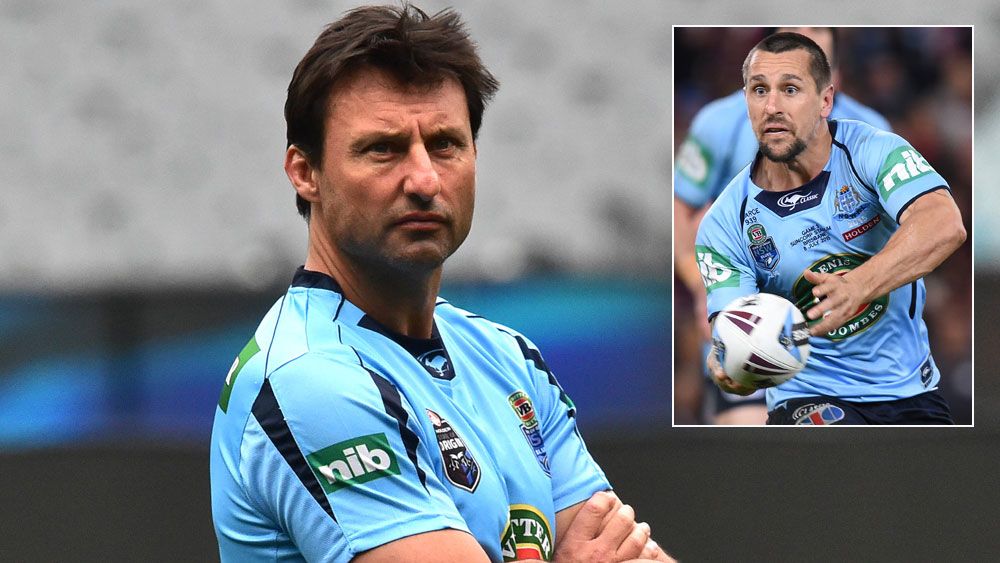 NSW coach Laurie Daley and (inset) Mitchell Pearce. (AAP) 