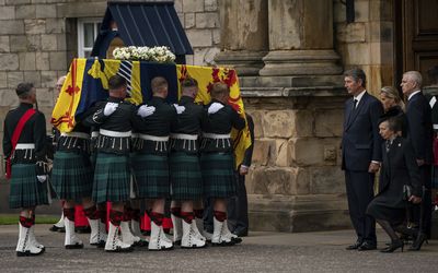 Late Queen Elizabeth II's coffin arrives in Edinburgh, September 2022