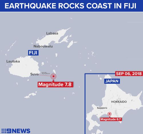 Fiji earthquake map