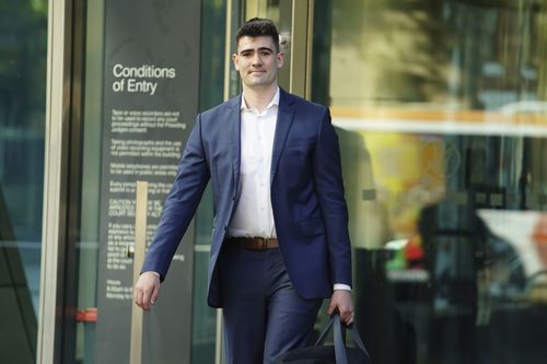 Photo of Neo Nazi  Jacob Hersant   leaving the Melbourne county court on Tuesday 26June 2023. Photo THE AGE/ LUIS ENRIQUE ASCUI