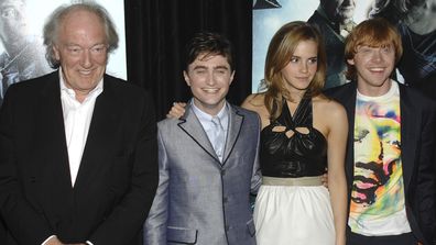 Michael Gambon, Daniel Radcliffe, Emma Watson, Rupert Grint and Alan Rickman attend the premiere of "Harry Potter and the Half Blood Prince", in New York, on July 9, 2009. 
