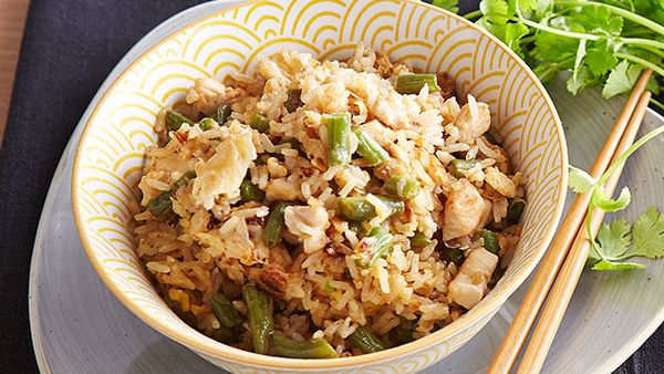 Poh's chicken and green bean fried rice