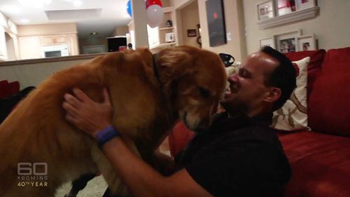 Luis Montalvan and his dog Tuesday. (60 Minutes)