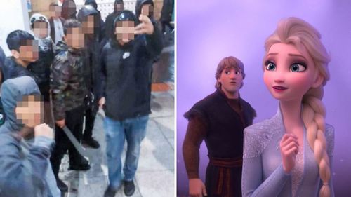 The brawl broke out in a cinema while families were lining up to see Frozen 2.