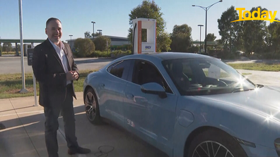 Tech expert Trevor Long is testing the drive from Melbourne to Sydney in the Porsche Taycan.