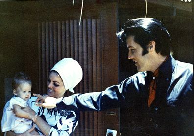 Elvis Presley, Priscilla Presley and Lisa Marie Presley