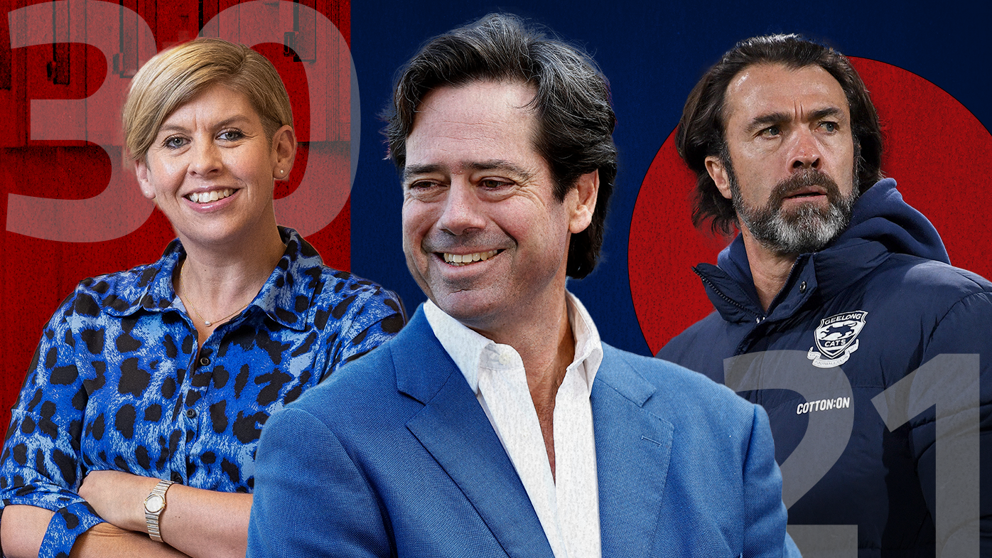 Jen Watt, Gillon McLachlan and Chris Scott are among the AFL&#x27;s top 50 influencers.
