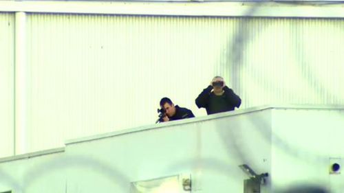 Snipers were on hand as Mr Netanyahu arrived, for his safety. (9NEWS)
