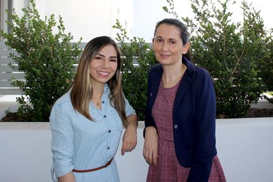 Carolina (left) is a Mable carer who helps support Kathy as needed.