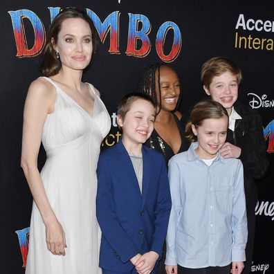 Angelina Jolie with four of her children