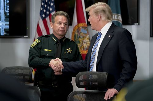 Sheriff Scott Israel meets with Mr Trump last week. (AAP)