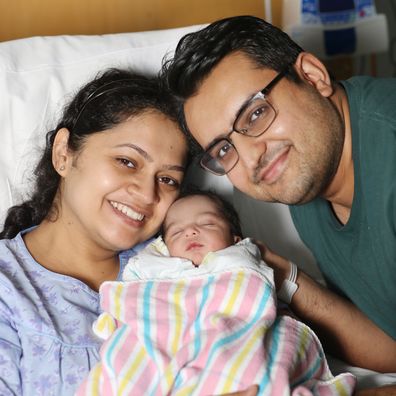 Kshitij and Alisha Khanna with son Ruaan.