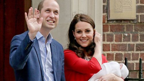 The Duke and Duchess of Cambridge introduce their new son to the world, an hour after Princess Charlotte and Prince George. (PA/AAP)