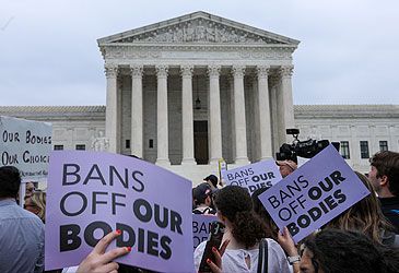 What Supreme Court majority decision overturned Roe v Wade, triggering protests around the US?