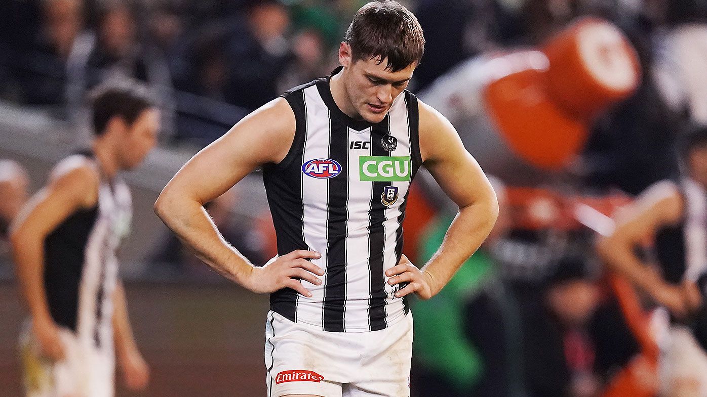 Collingwood star Darcy Moore suffers hamstring injury against West Coast Eagles