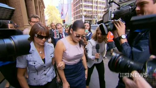Tears streamed down Silva's voice as she exited the court today. (9NEWS)