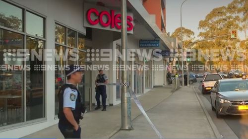 Police were pursuing a Toyota Camry through western Sydney before arresting two men at a shopping centre in Westmead. Picture: 9NEWS