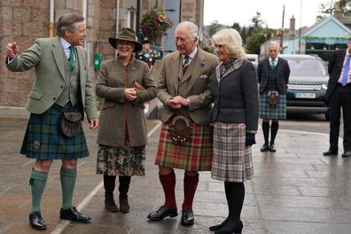King Charles III and Camilla, Queen Consort attend a reception to thank the community of Aberdeenshire for their organisation and support following the death of Queen Elizabeth II at Station Square, the Victoria & Albert Halls, on 11th October, 2022 in Ballater, Scotland 