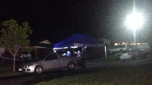 Police have established a crime scene on Skylark Street in Upper Coomera. (Jess Millward/9NEWS)