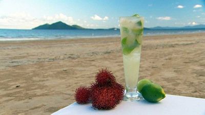 Rambutan and lime cocktail