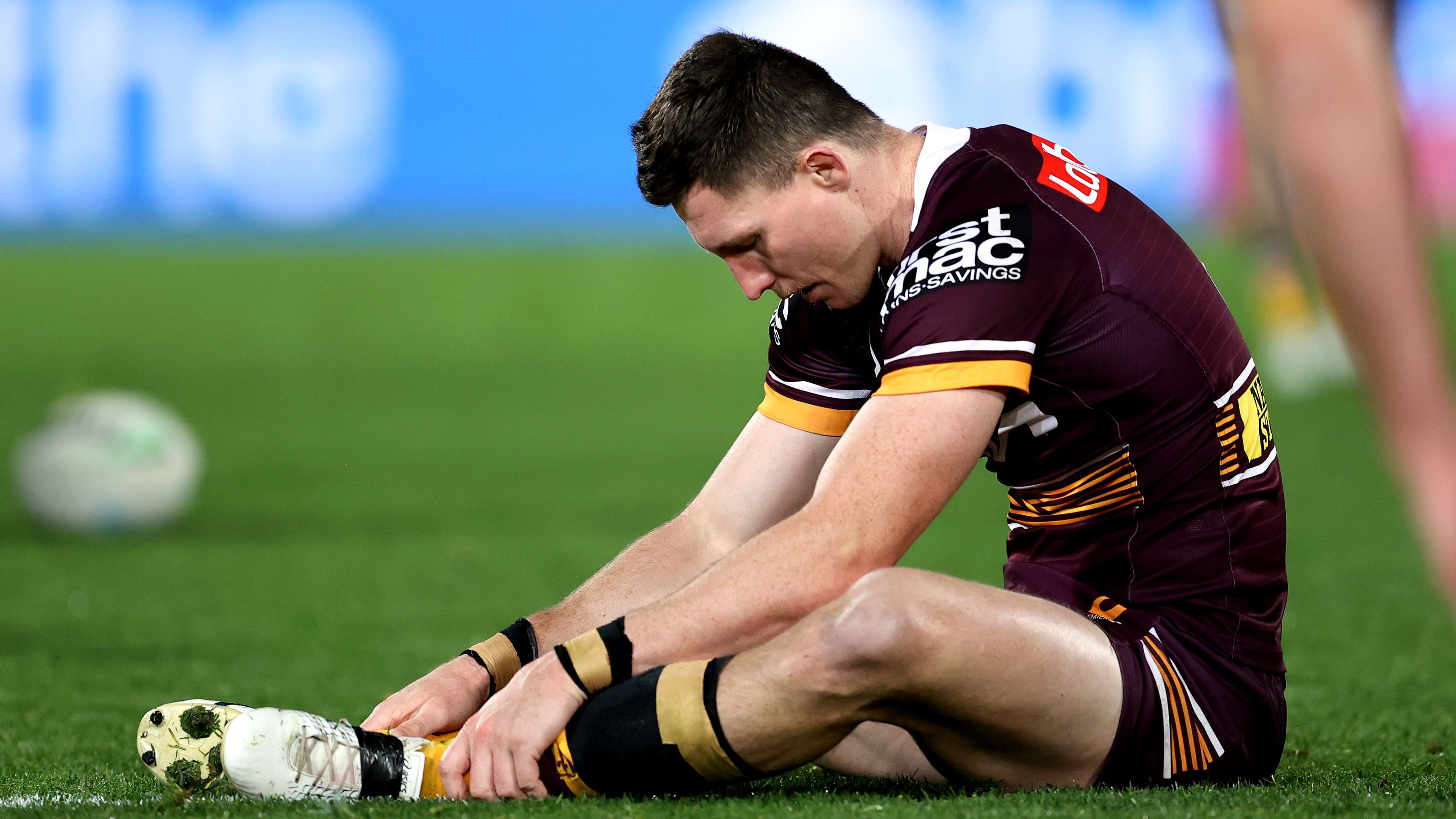 Tyson Gamble appeared emotional at full-time after the Broncos were defeated by the Dragons.
