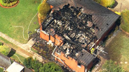 The fire consumed the brick home in Baulkham Hills.