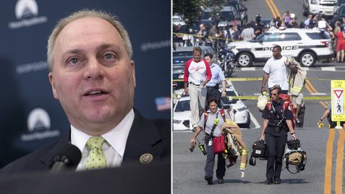 Representative Steve Scalise was one of several people shot at a charity baseball game in Virginia. (AAP)