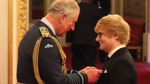 Ed Sheeran receives MBE from Prince Charles