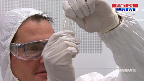 The breakthrough fabric uses silicone rubber technology, and contains thousands of sensors. Picture: 9NEWS
