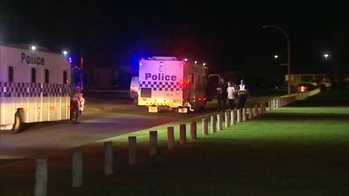 No officers were injured but a car windscreen was damaged. (9NEWS)