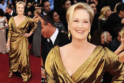 <b>Meryl Streep 2012</b><br/><br/>The Oscars? Meh! 17-time nominee Meryl Streep just wears any old thing these days.