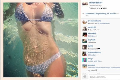 Miranda went headless for this bikini shot...