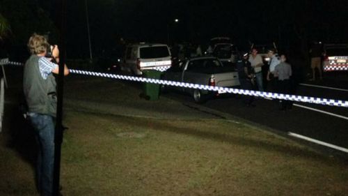 The scene of the police shooting at Nakina Street in Southport. (9NEWS/Carrie Greenbank)