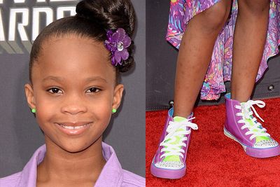 Oscar nominee Quvenzhane Wallis is even wearing matching shoes.