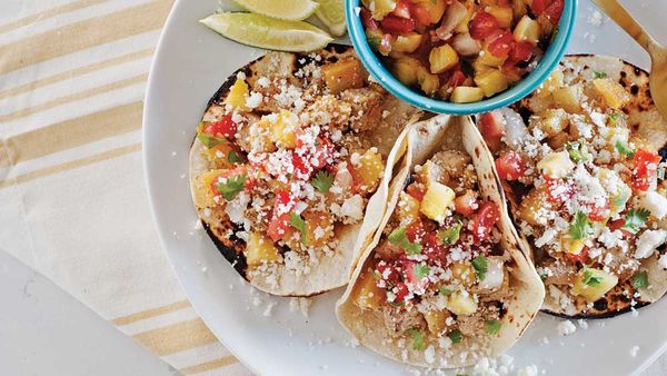 Quick Hawaiian pork tacos