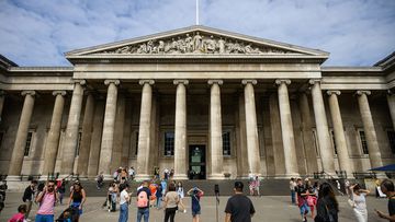 General view of the exterior of the British Museum in London, England