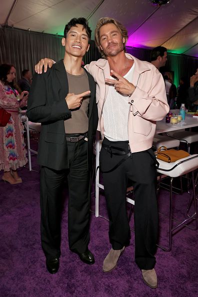 Los Angeles, California - July 22: (LR) Mane Jacinto and Chad Michael Murray attend the wonderful first show on Friday Los Angeles at the El Capitan Theater in Los Angeles, California on July 22, 2025.