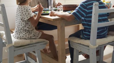 Family eating dinner